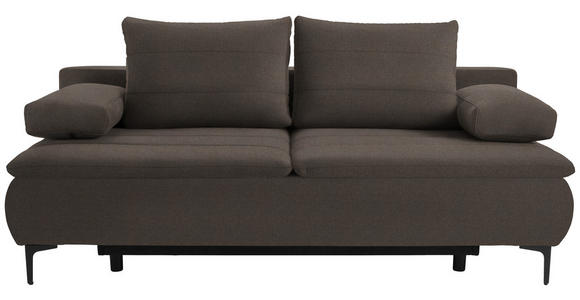 BOXSPRINGSOFA Flachgewebe Braun - Schwarz/Braun, KONVENTIONELL, Textil/Metall (204/93/100cm) - Novel