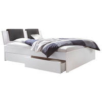 STAURAUMBETT 180/200 cm  in Weiß  - Schwarz/Weiß, Design, Holzwerkstoff/Textil (180/200cm) - Hasena