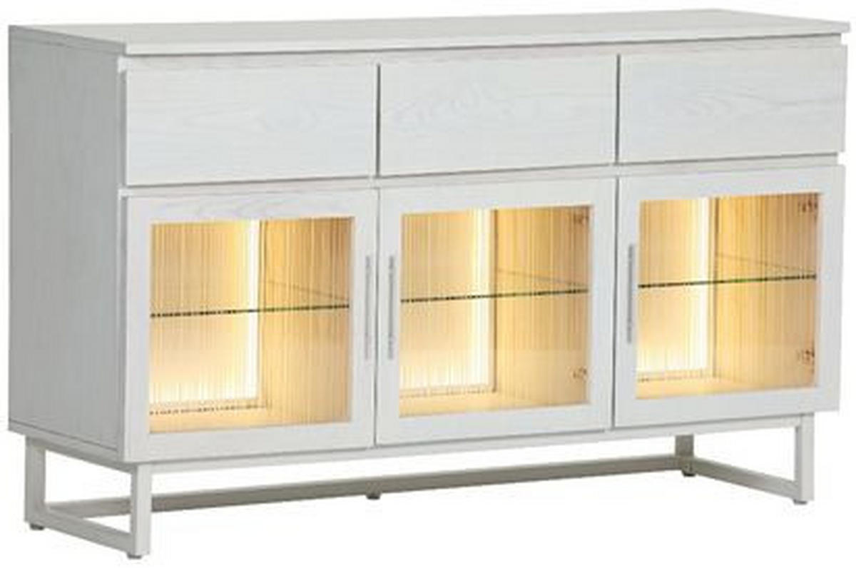 SIDEBOARD 135/80/43 cm  - Schwarz/Weiß, MODERN, Glas/Holz (135/80/43cm) - Lomoco