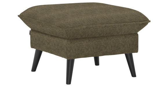 HOCKER Velours Olivgrün  - Schwarz/Olivgrün, Design, Holz/Textil (63/44/63cm) - Carryhome