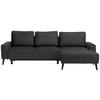 ECKSOFA in Velours Anthrazit  - Anthrazit/Schwarz, Basics, Holz/Textil (260/161cm) - Carryhome