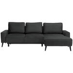 ECKSOFA in Velours Anthrazit  - Anthrazit/Schwarz, Basics, Holz/Textil (260/161cm) - Carryhome