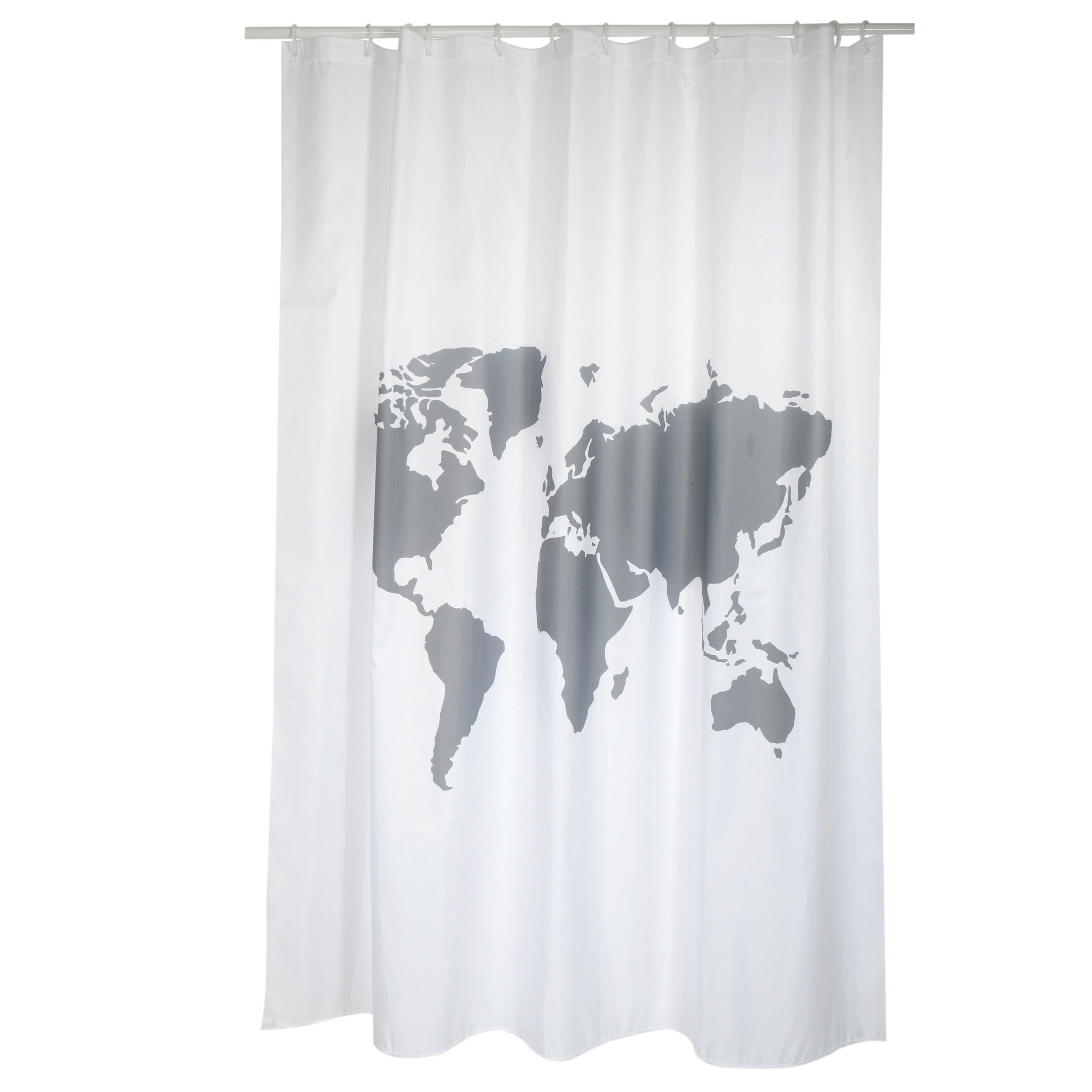 DUSCHVORHANG WORLD 180/200 cm  - Grau, Basics, Textil (180/200cm) - MSV