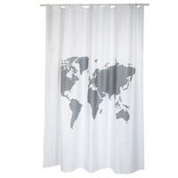 DUSCHVORHANG WORLD 180/200 cm  - Grau, Basics, Textil (180/200cm) - MSV