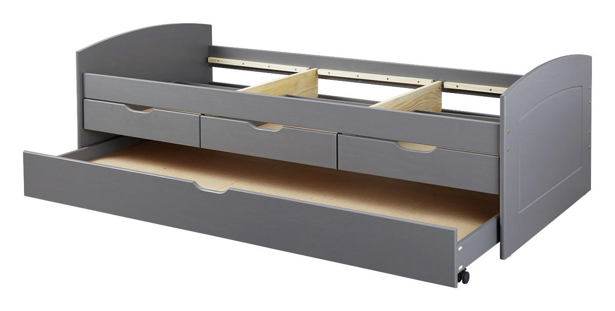 STAURAUMBETT 90/200 cm  in Grau  - Grau, LIFESTYLE, Holz (90/200cm) - Carryhome
