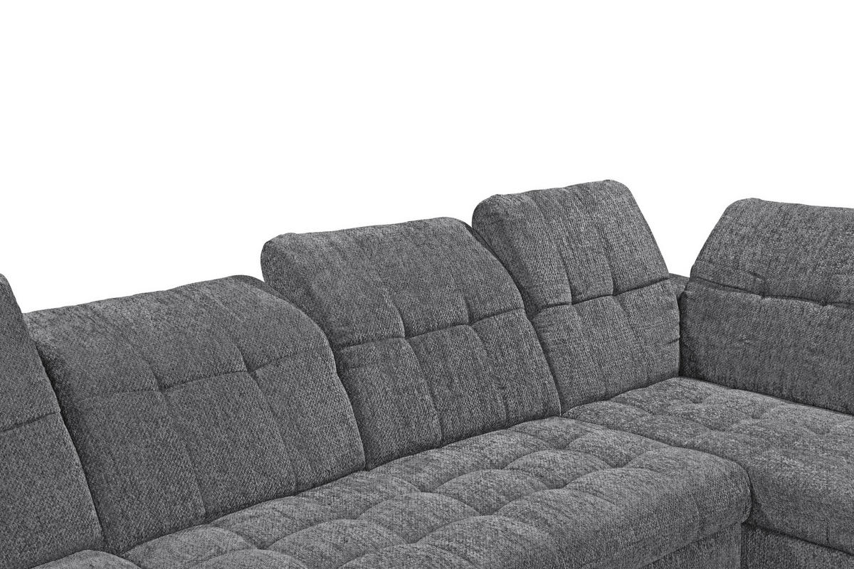 WOHNLANDSCHAFT Mikrovelours Anthrazit  - Kaschmir/Anthrazit, Modern, Kunststoff/Textil (169/348/245cm) - MID.YOU