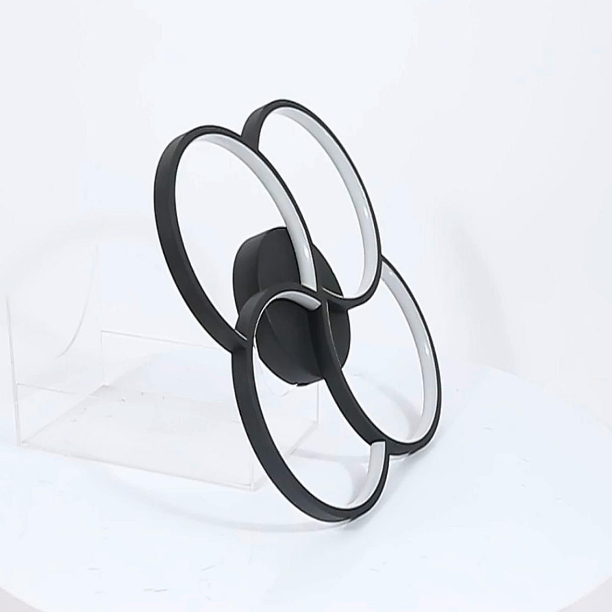 DECKENLEUCHTE 52/5,5 cm   - Schwarz/Weiß, Trend, Kunststoff/Metall (52/5,5cm) - Novel