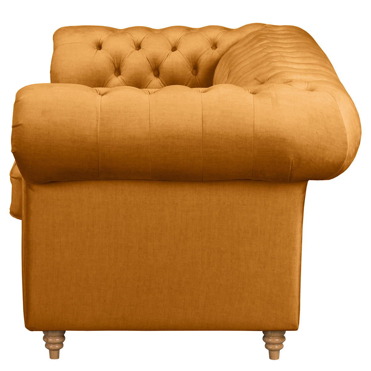 2-SITZER-SOFA Mikrofaser Bernsteinfarben  - Bernsteinfarben/Braun, Design, Holz/Textil (190/75/91cm) - P & B