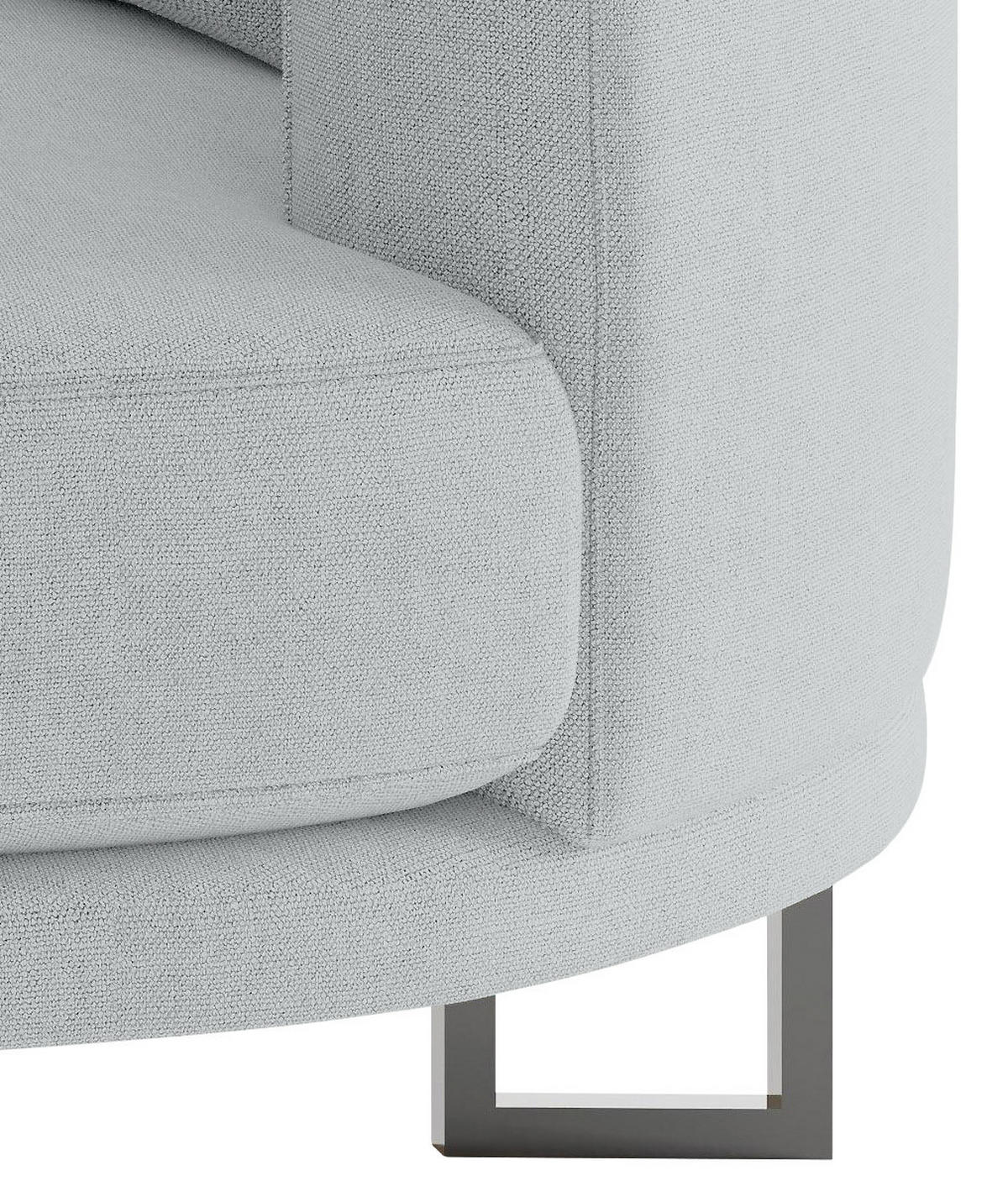 BIGSOFA Webstoff Grau  - Schwarz/Grau, Design, Textil/Metall (283/150cm) - Livetastic