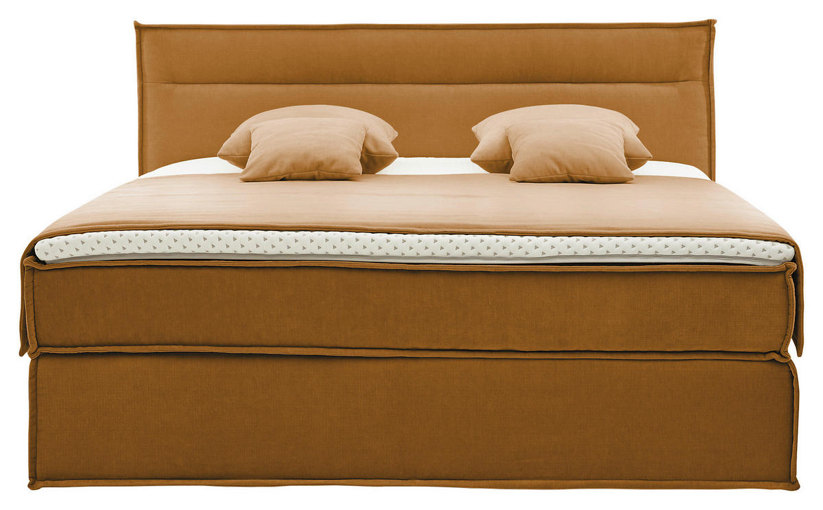 BOXSPRINGBETT 180/200 cm  in Senfgelb  - Senfgelb/Schwarz, Design, Textil (180/200cm) - Musterring