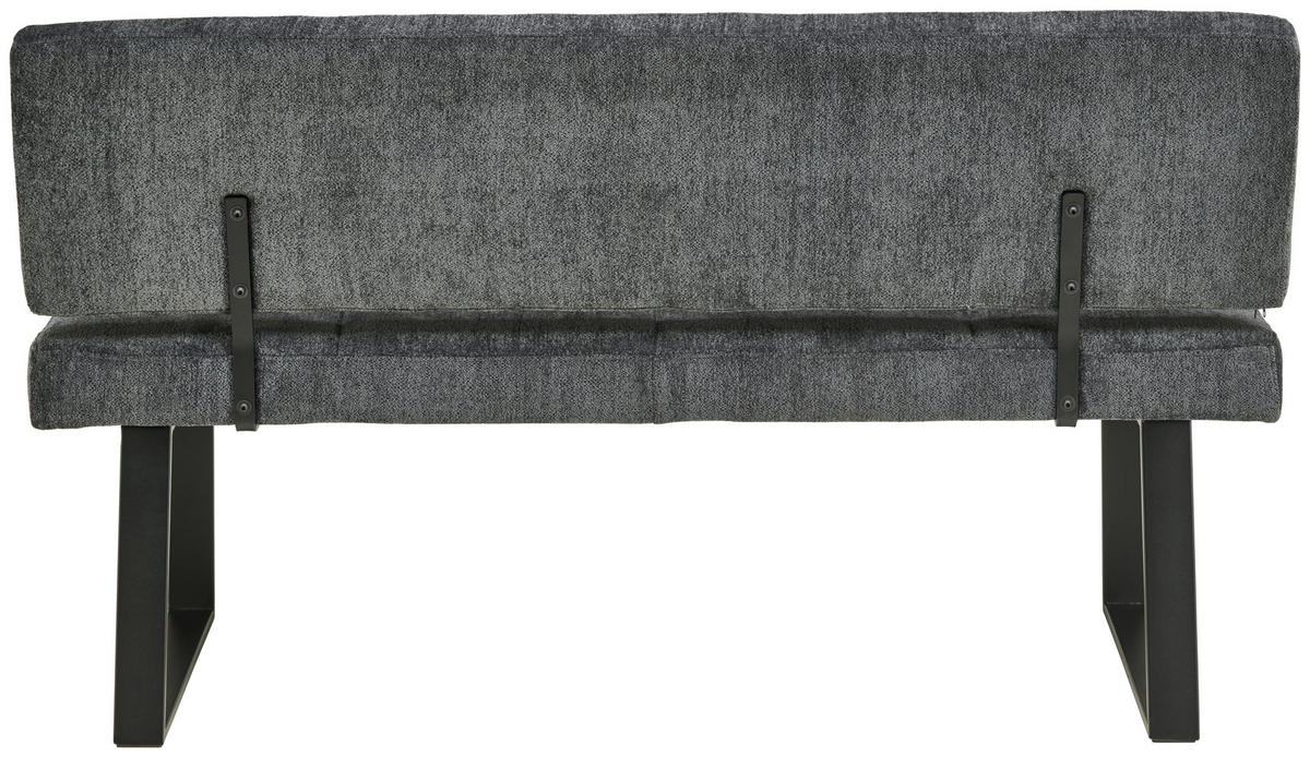 SITZBANK 140/85/56,5 cm Leinenoptik Dunkelgrau  - Dunkelgrau/Schwarz, LIFESTYLE, Textil/Metall (140/85/56,5cm) - MID.YOU