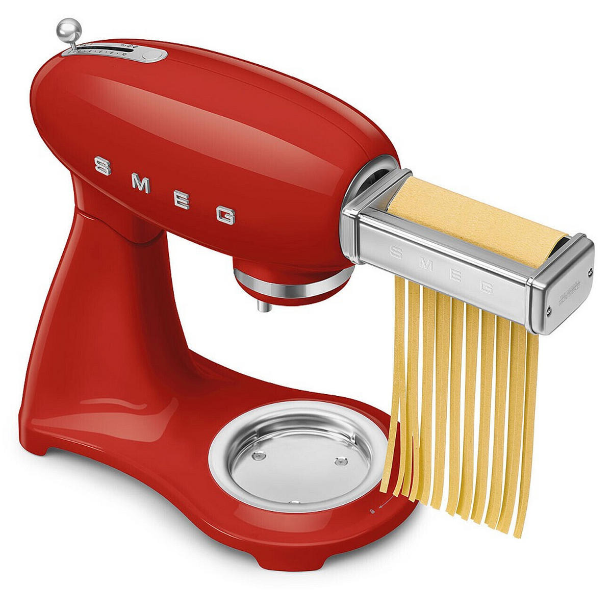 KÜCHENMASCHINE 50´S STYLE SMF05CREU  - Rot/Alufarben, Basics, Metall (40,2/37,8/22,1cm) - SMEG