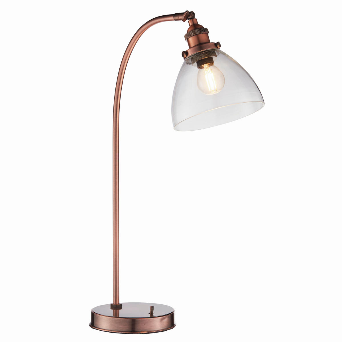TISCHLEUCHTE 15/30/53,3 cm   - Klar/Kupferfarben, KONVENTIONELL, Glas/Metall (15/30/53,3cm) - ENDON