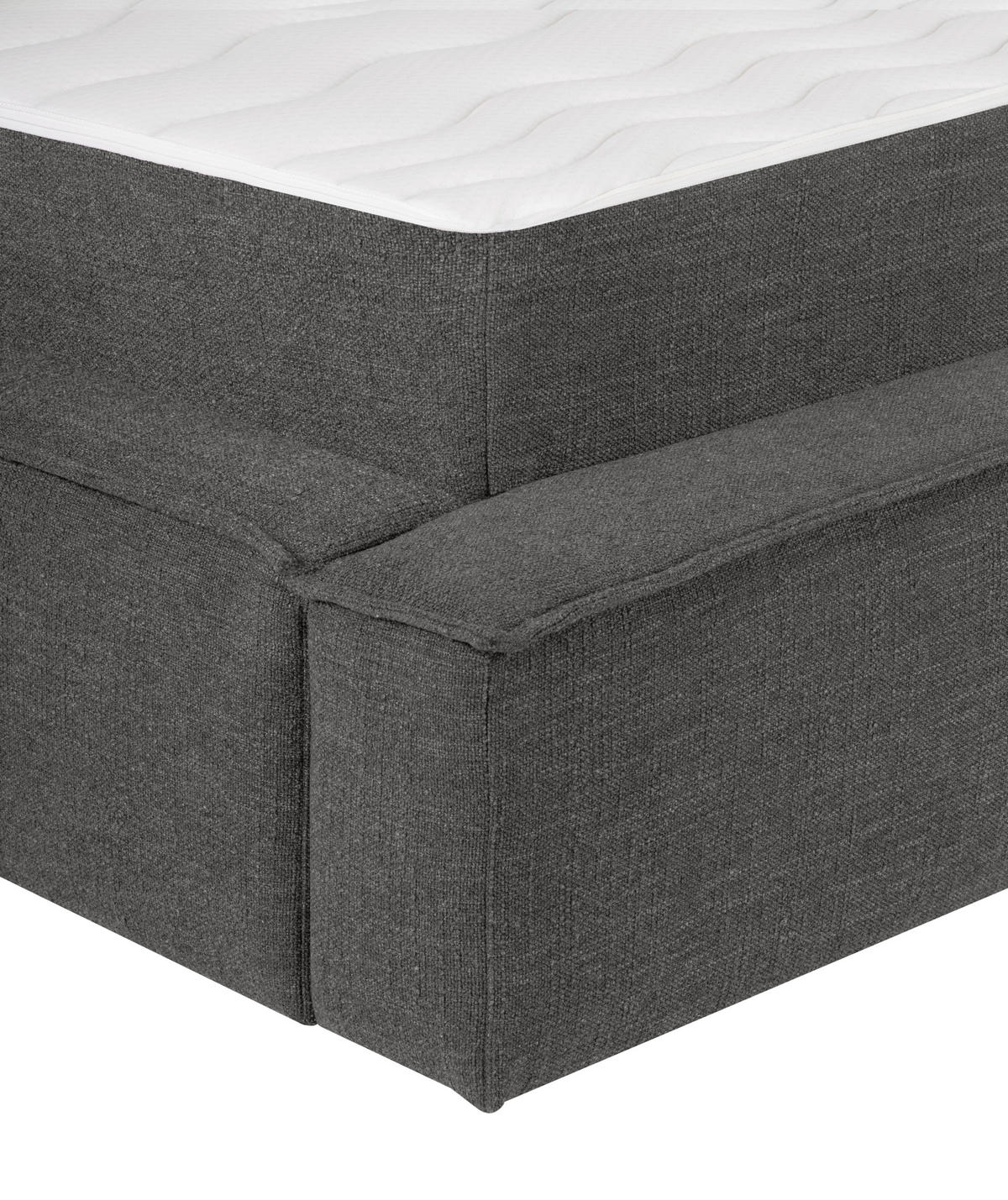 KONTINENTALSÄNG 180/200 cm  i grå  - svart/grå, Klassisk, trä/textil (180/200cm) - Visionight