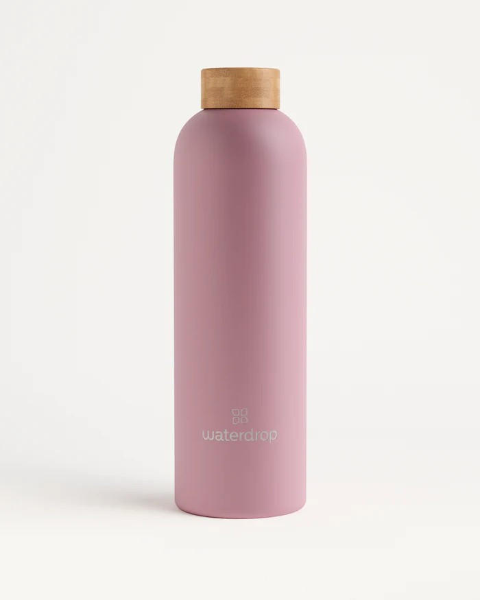 TRINKFLASCHE 0,6 l  - Pink, Trend, Naturmaterialien/Metall (600ml) - waterdrop