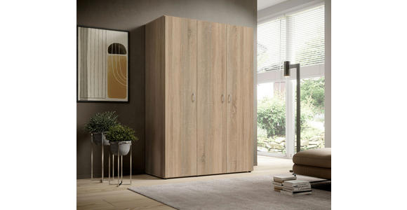 DREHTÜRENSCHRANK in Sonoma Eiche - Alufarben/Sonoma Eiche, KONVENTIONELL, Holzwerkstoff/Kunststoff (121/176/51cm) - Carryhome