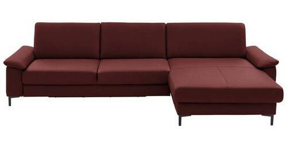 ECKSOFA in Echtleder Brombeere  - Brombeere/Schwarz, Design, Leder/Metall (334/176cm) - Dieter Knoll