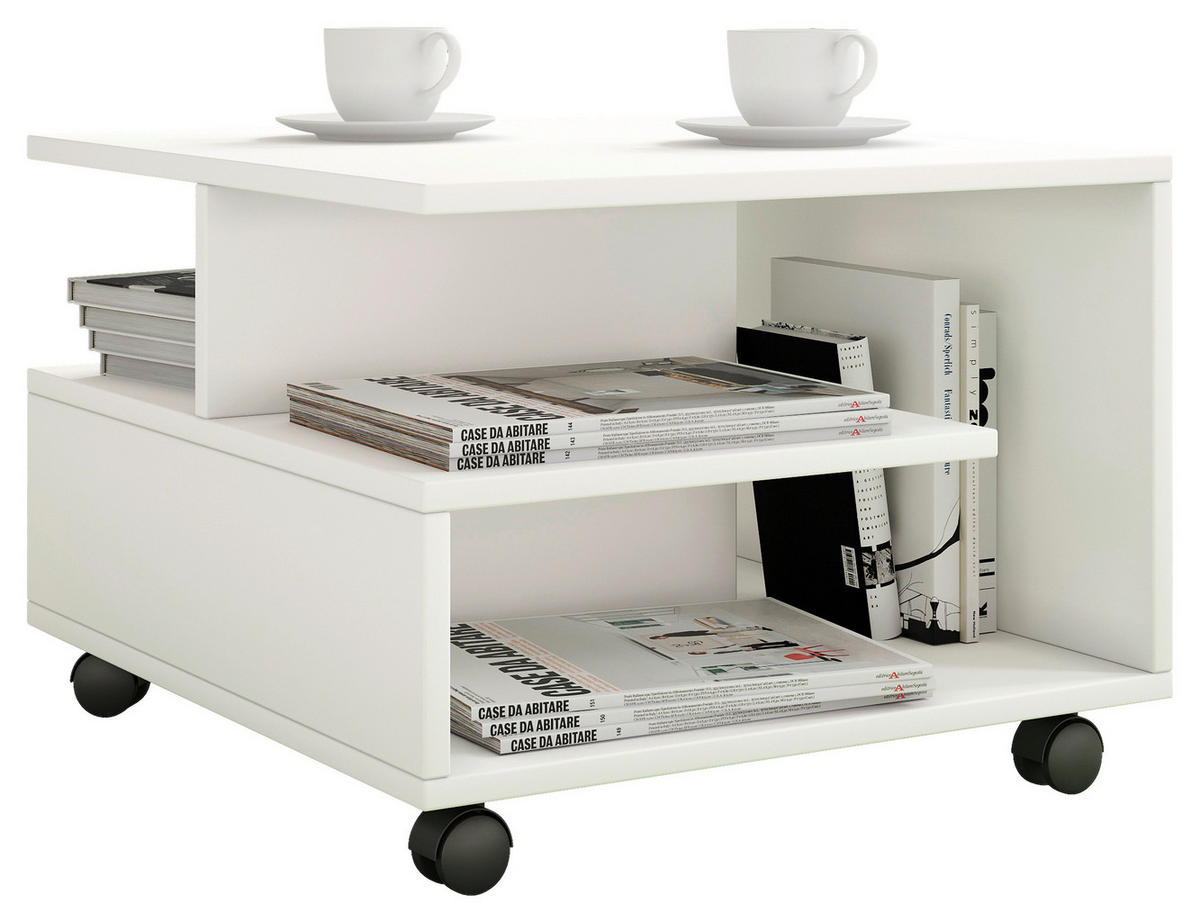 COUCHTISCH Stango 50/50/40 cm quadratisch Weiß  - Weiß, Design, Holzwerkstoff/Kunststoff (50/50/40cm) - MID.YOU