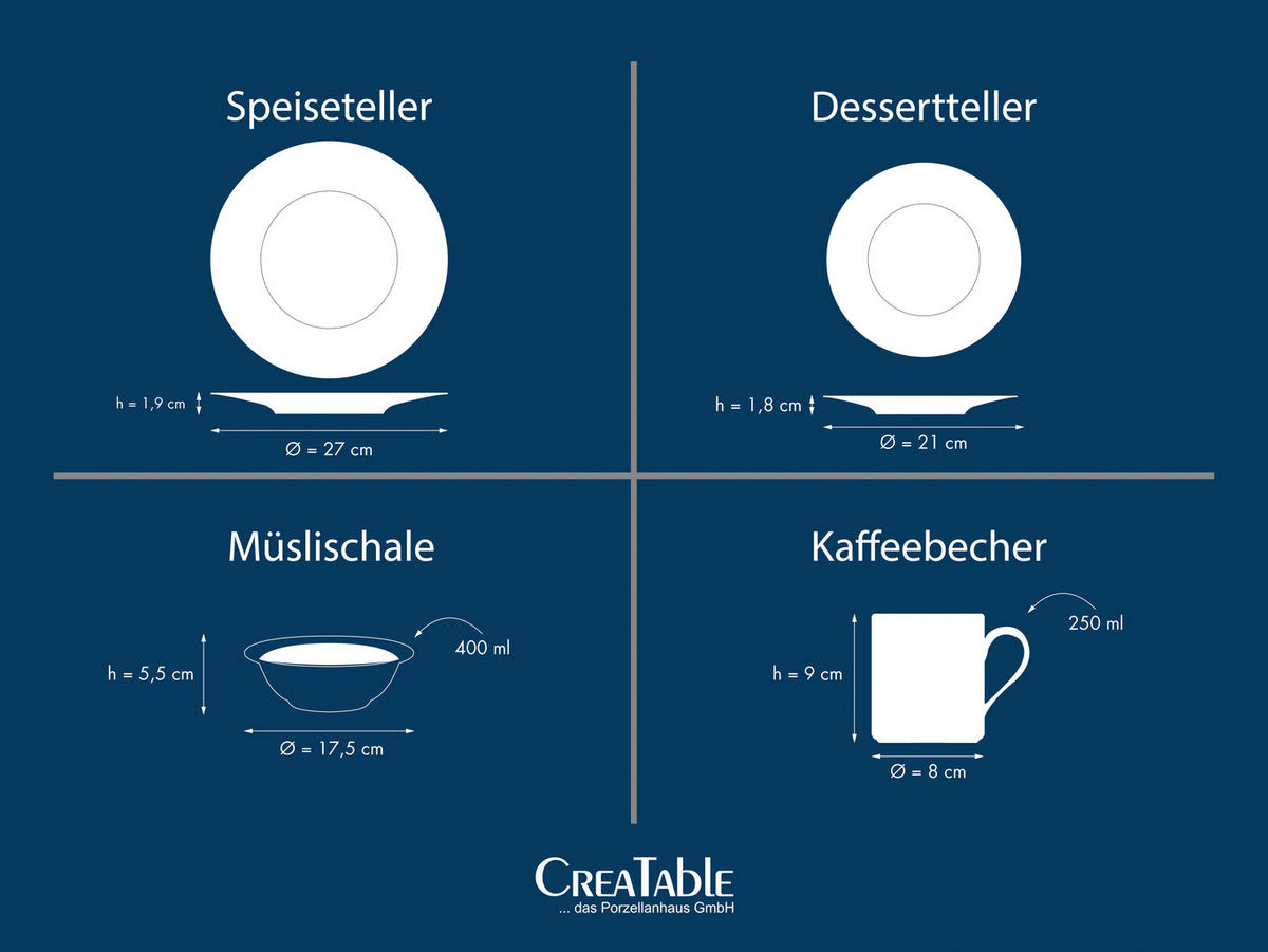 KOMBISERVICE Polo weiss 16-teilig  - Weiß, Basics, Keramik - Creatable