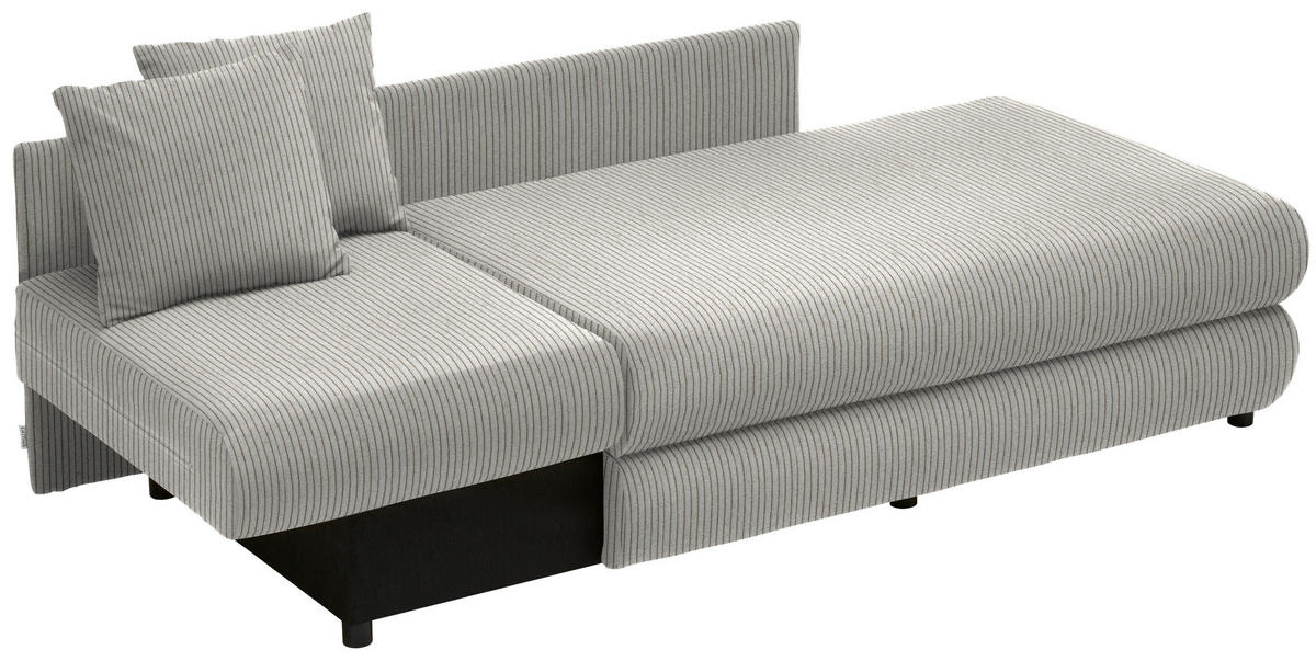 RÉCAMIERE in Cord Weiss  - Weiss/Schwarz, Design, Kunststoff/Textil (171/71-88/93cm) - Cantus