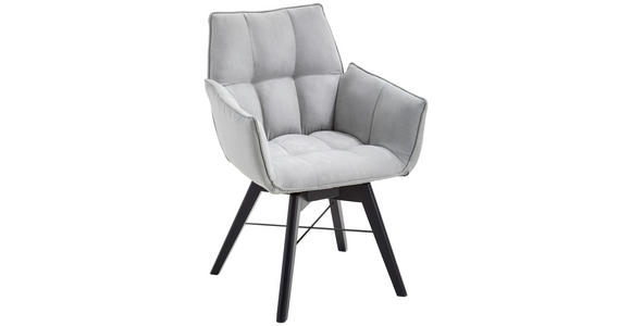 ARMLEHNSTUHL in Holz, Textil Schwarz, Hellgrau  - Hellgrau/Schwarz, Design, Holz/Textil (61/87/63cm) - Waldwelt