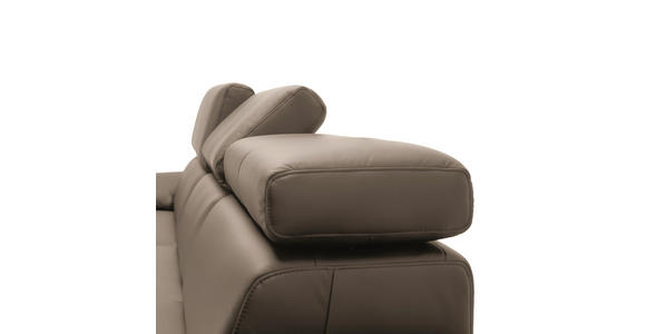 ECKSOFA in Echtleder Hellbraun  - Hellbraun/Schwarz, Design, Leder/Metall (187/295cm) - Novel