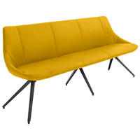 SITZBANK 195/88/62 cm Echtleder Anthrazit, Gelb Metall  - Anthrazit/Gelb, Design, Leder/Metall (195/88/62cm) - Bert Plantagie