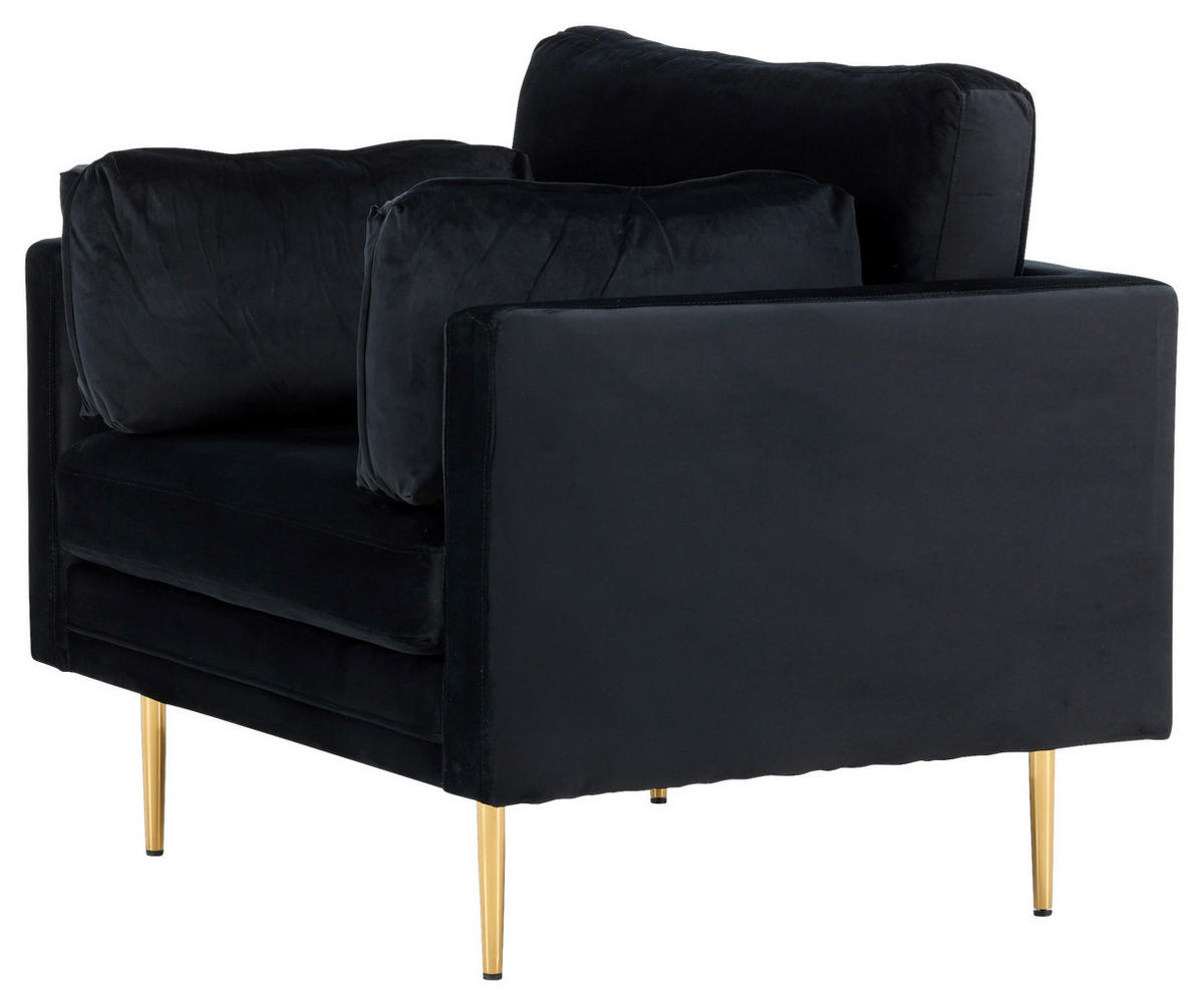 FÅTÖLJ i metall, textil svart, ljusbrun  - ljusbrun/svart, Design, metall/textil (110/84/86cm) - Livetastic