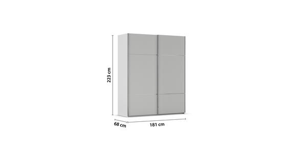 SCHWEBETÜRENSCHRANK 181/223/68 cm 2-türig Grau - Chromfarben/Grau, KONVENTIONELL, Holzwerkstoff/Metall (181/223/68cm) - Novel