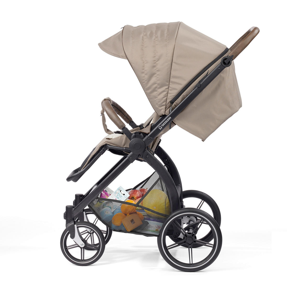 KOMBIKINDERWAGEN FX4 Swing Set  - Schwarz/Braun, Basics, Metall (100/55/130cm) - Gesslein