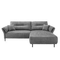 ECKSOFA in Struktur Grau  - Schwarz/Grau, Modern, Holz/Textil (269/172cm) - MID.YOU