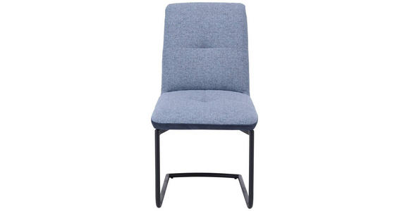 SCHWINGSTUHL in Stahl Flachgewebe - Blau/Anthrazit, Design, Textil/Metall (48/91/62cm) - Dieter Knoll