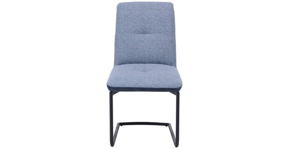 SCHWINGSTUHL  in Stahl Flachgewebe  - Blau/Anthrazit, Design, Textil/Metall (48/91/62cm) - Dieter Knoll