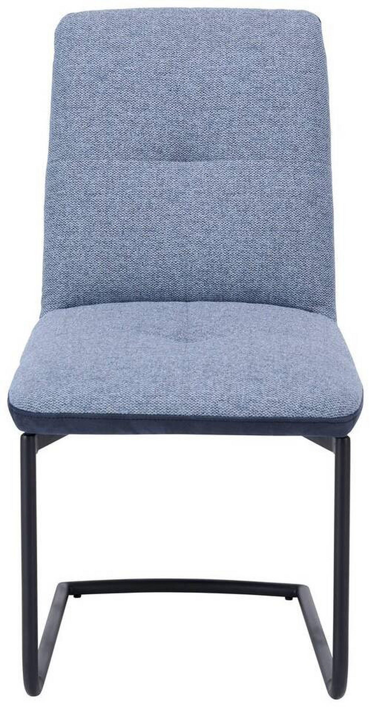 SCHWINGSTUHL  in Stahl Flachgewebe  - Blau/Anthrazit, Design, Textil/Metall (48/91/62cm) - Dieter Knoll