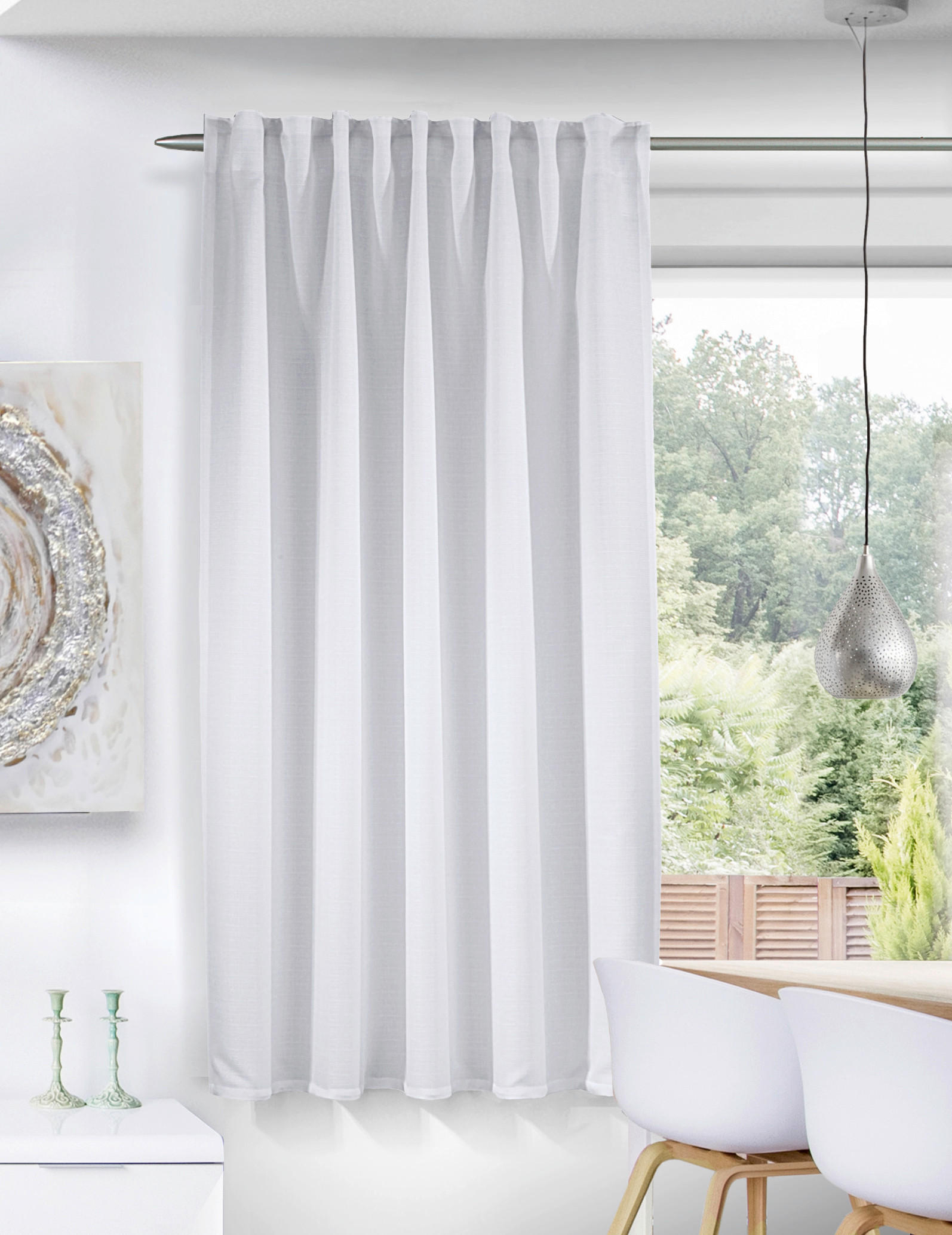 FERTIGVORHANG  blickdicht  175/135 cm   - Weiß, Basics, Textil (175/135cm)