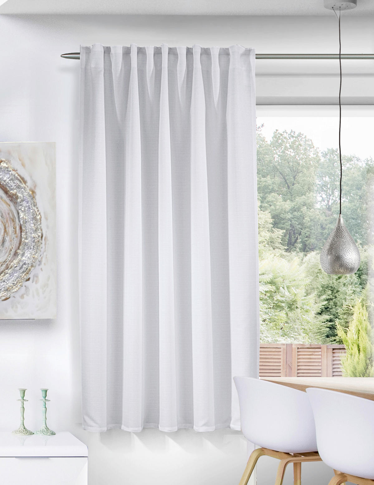 FERTIGVORHANG  blickdicht  175/135 cm   - Weiß, Basics, Textil (175/135cm)