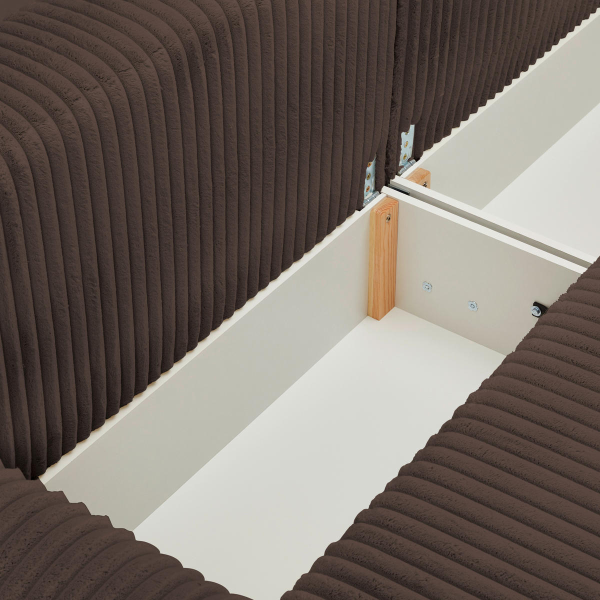 SCHLAFSOFA in Cord, Plüsch Dunkelbraun  - Dunkelbraun/Schwarz, Modern, Kunststoff/Textil (240/90/120cm) - Carryhome
