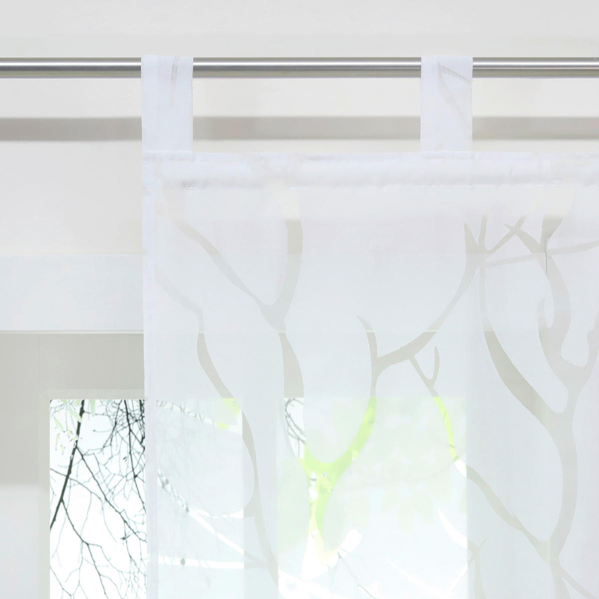 FLÄCHENVORHANG   transparent   57/145 cm  - Weiß Hochglanz, Basics, Textil (57/145cm) - Joyswahl