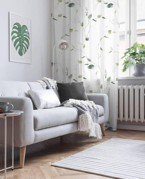 ZÁCLONA, priehľadné, 300 cm - sivá/zelená, Konventionell, textil (300cm) - Esposa