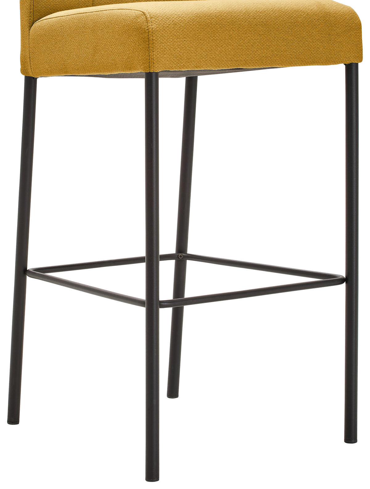 BARHOCKER Webstoff Gelb, Schwarz Eisen Stoffauswahl  - Gelb/Schwarz, Design, Textil/Metall (42/102/50cm) - home24