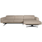 ECKSOFA in Echtleder Beige  305/163 cm  - Eichefarben/Beige, Design, Leder/Holz (305/163cm) - Novel