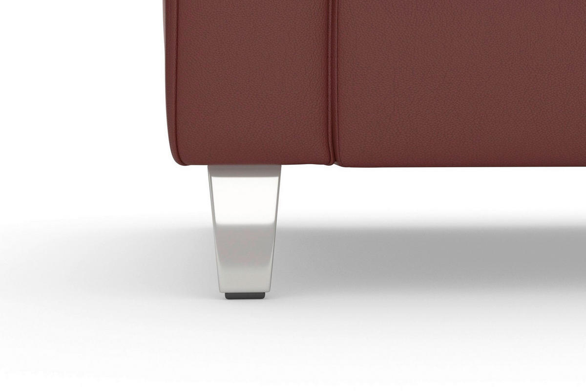 ECKSOFA 194/245 cm ARNGAST E in Echtleder Rotbraun Kopfteilverstellung  194/245 cm  - Chromfarben/Rotbraun, Basics, Leder/Textil (194/245cm) - Sit & More