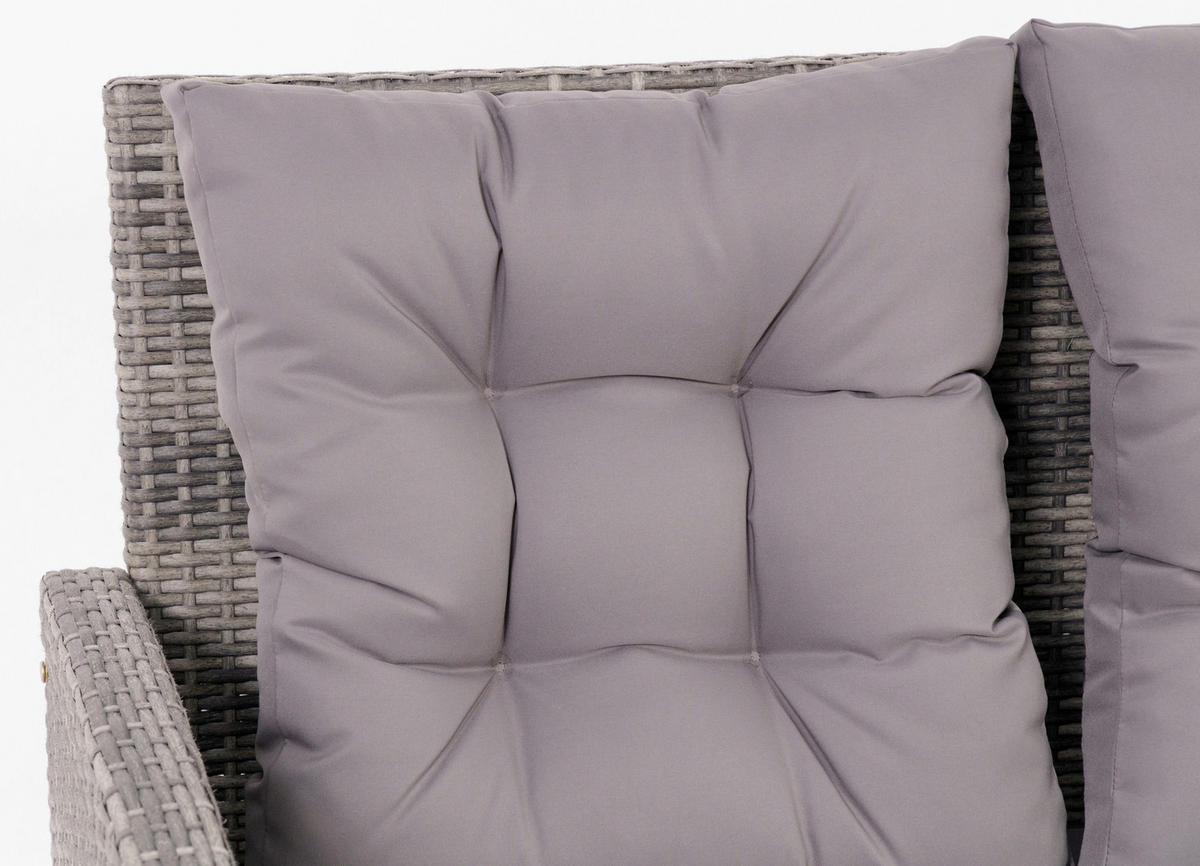 LOUNGEGARNITUR Stahl  - Dunkelgrau/Grau, MODERN, Kunststoff/Textil (120/70/66cm) - Ambia Garden