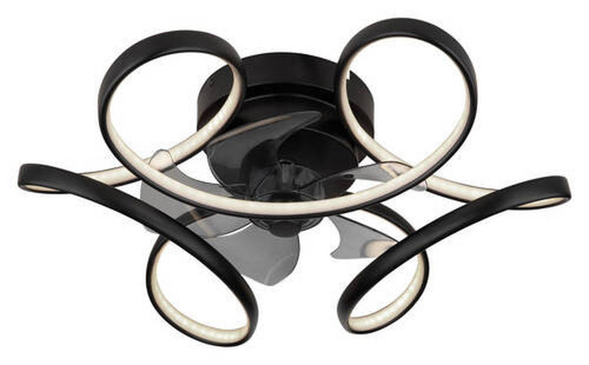 STROPNI VENTILATOR   //3000-6000 K// - črna/opal, Design, kovina/umetna masa (56/21cm) - Globo