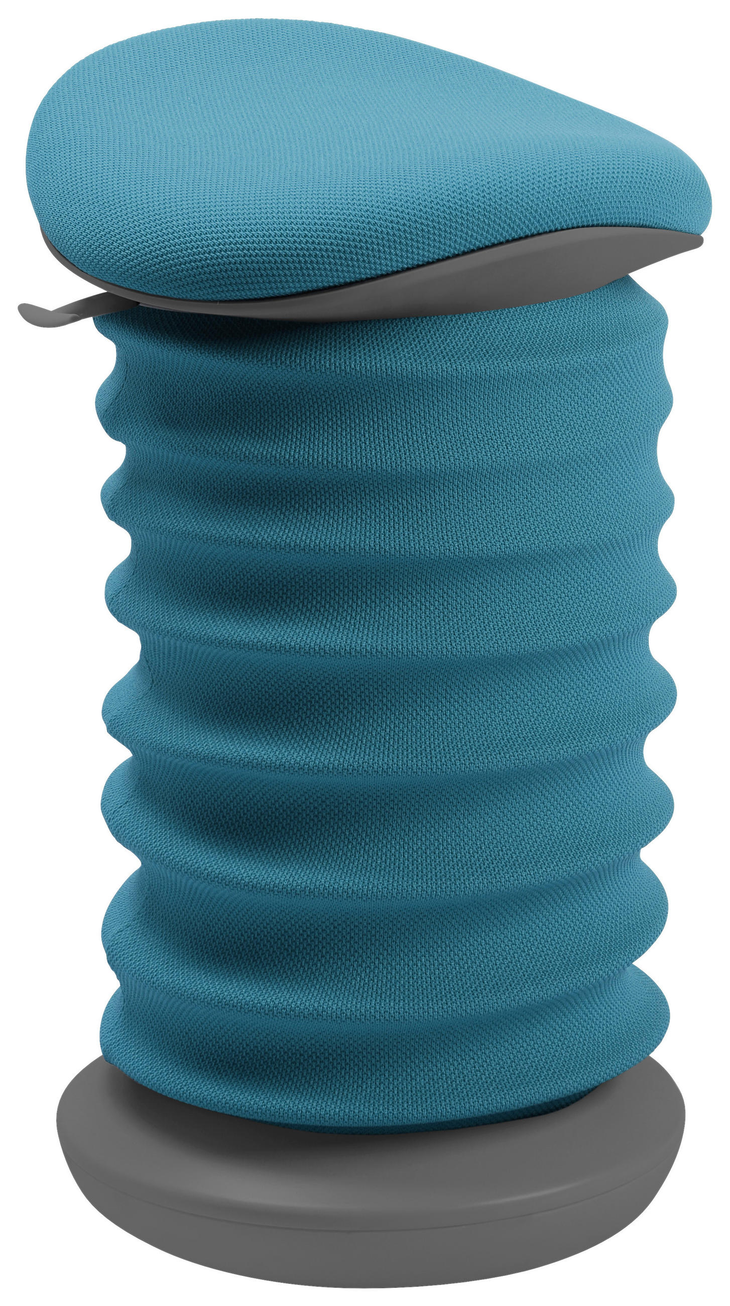 BÜROHOCKER Grau, Türkis  - Türkis/Grau, Design, Kunststoff/Textil (37,5/53-64/36cm) - Topstar