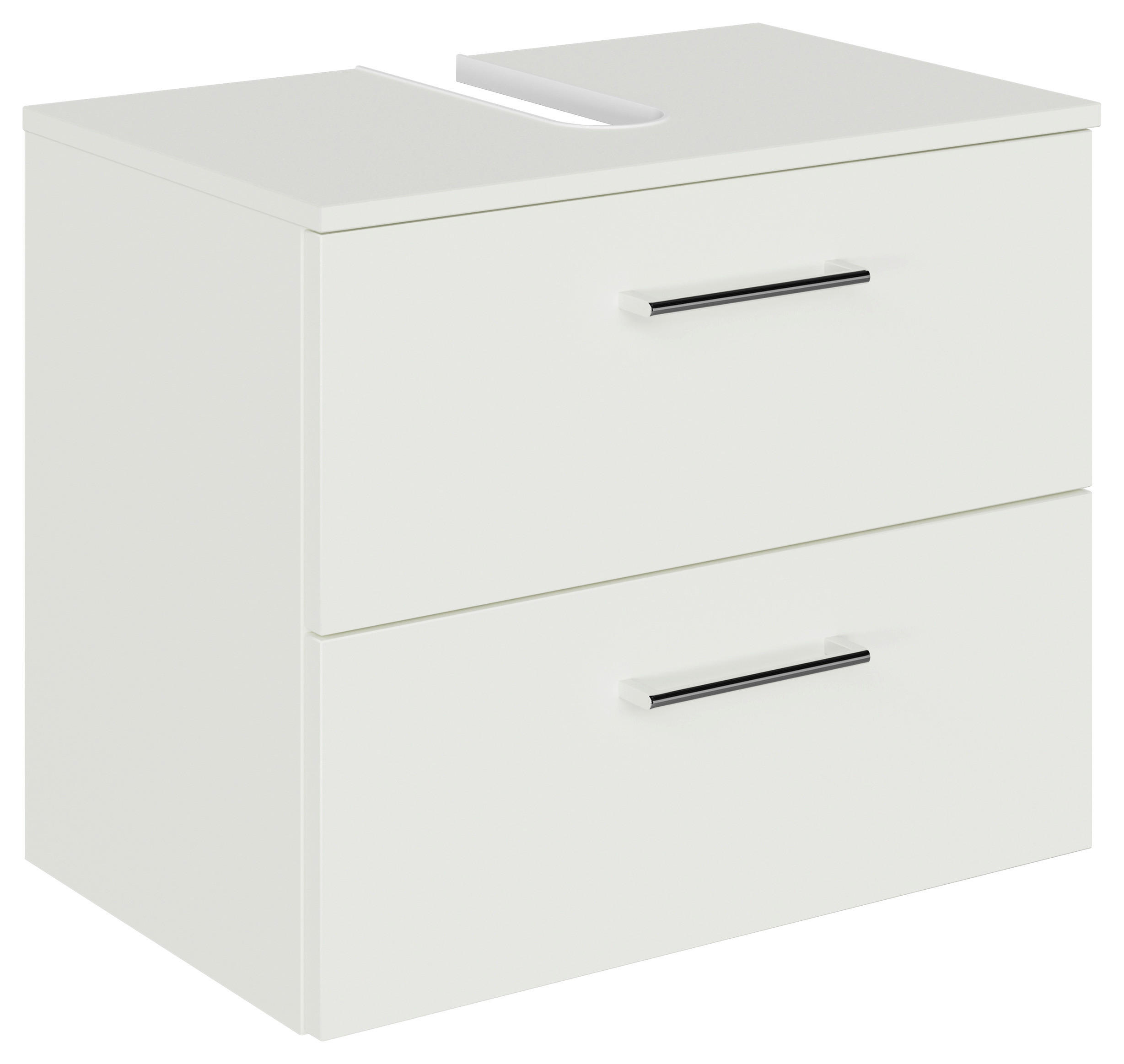 WASCHBECKENUNTERSCHRANK 60/49,8/38,3 cm  - Chromfarben/Weiß, KONVENTIONELL, Holzwerkstoff/Metall (60/49,8/38,3cm) - Sadena