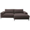 ECKSOFA in Flachgewebe Hellbraun  - Hellbraun/Schwarz, Design, Textil/Metall (253/177cm) - Dieter Knoll