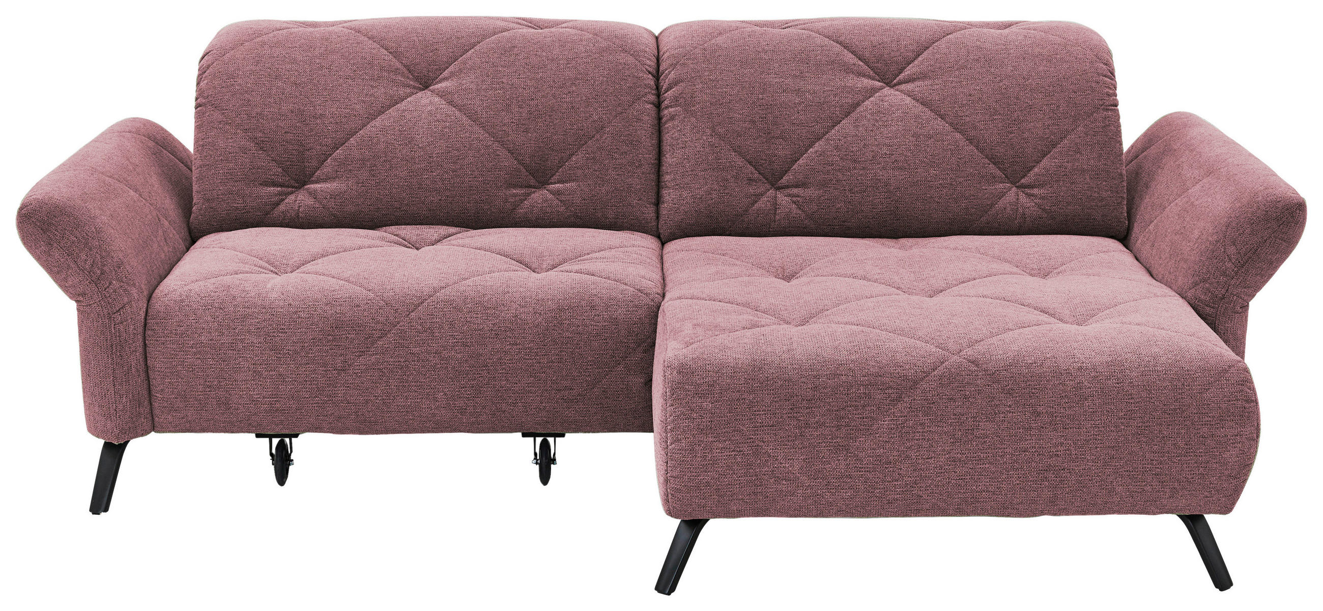 ECKSOFA in Webstoff Flieder  - Flieder/Schwarz, Design, Textil/Metall (244/173cm) - Moderano