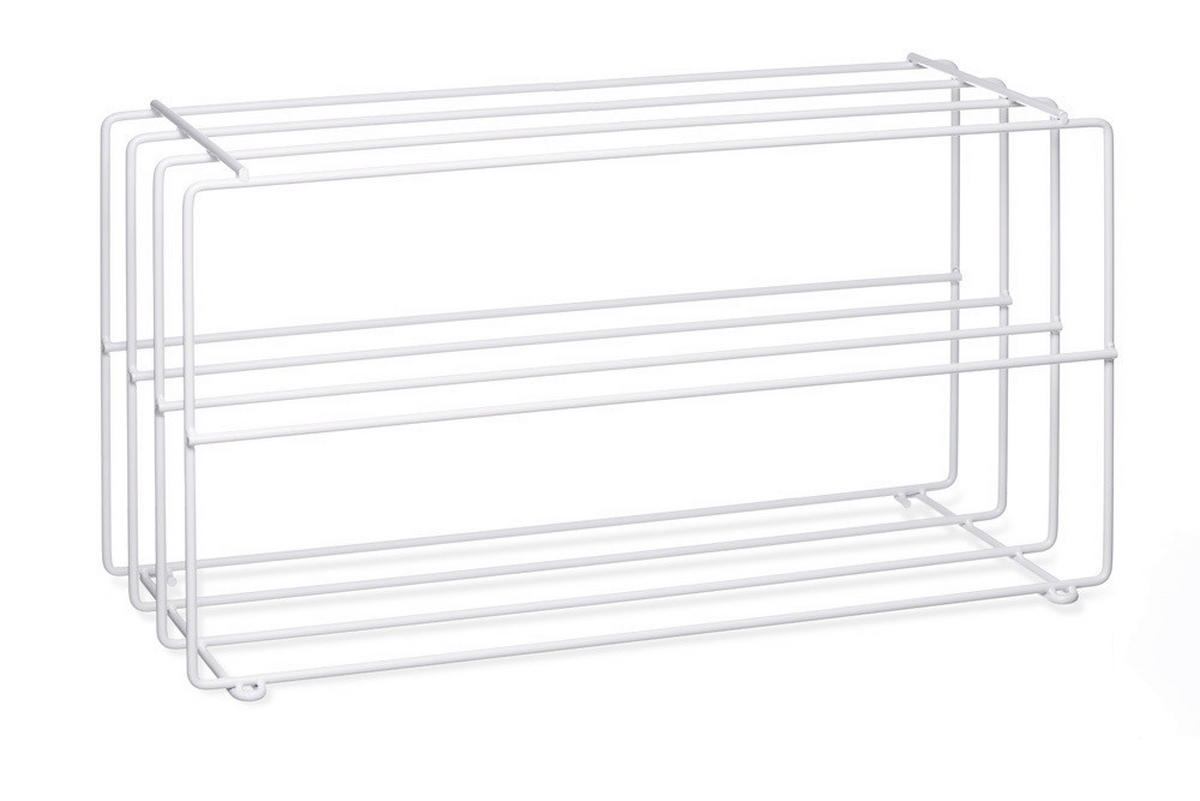 REGÁL NA TOPÁNKY, biela, 73/40/28,5 cm - biela, Design, kov (73/40/28,5cm) - MID.YOU