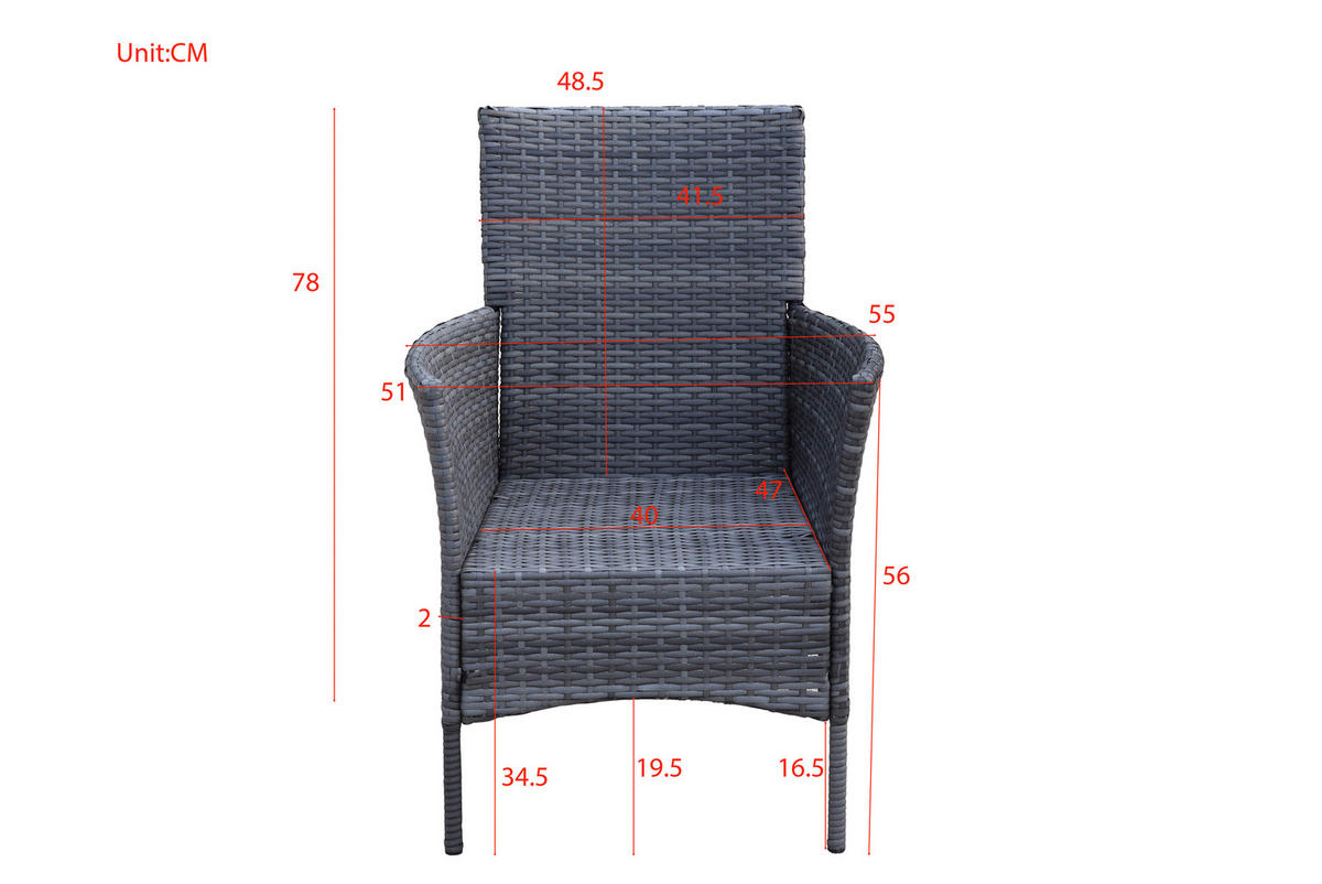 VRTNI SET       krem barve, siva, črna    - siva/črna, Basics, umetna masa/steklo - Ambia Garden